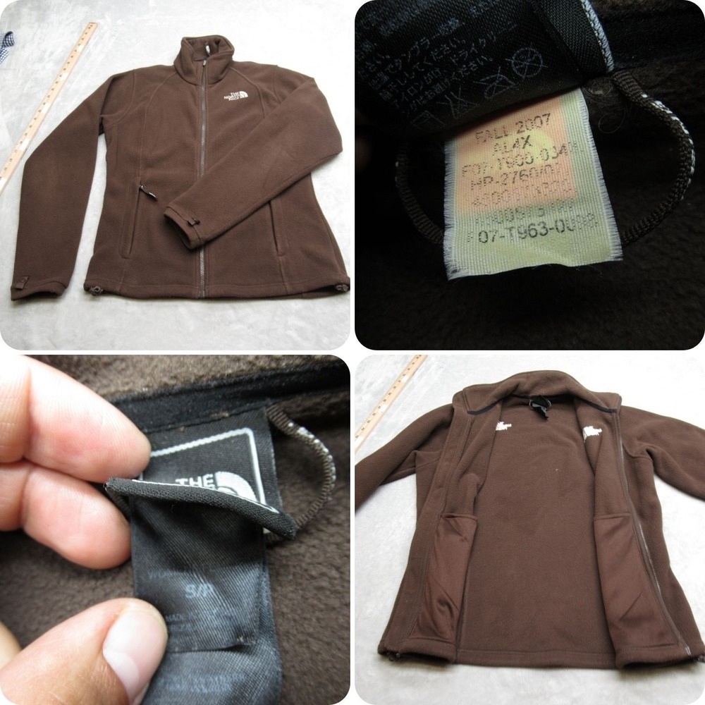 North Face Jacket Women Small Brown Soft Fleece Pockets Full Zip Outdoor Winter